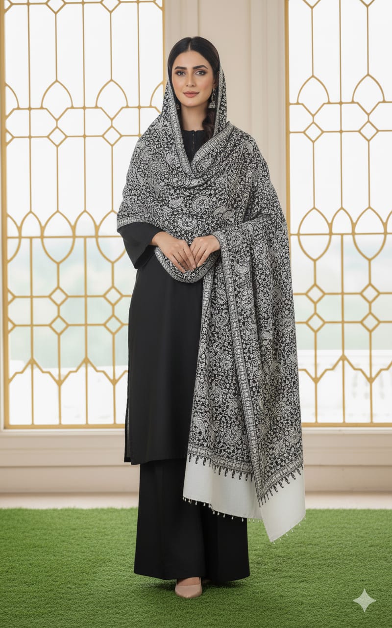 3-Pc Suit with Embroidered Shawl 