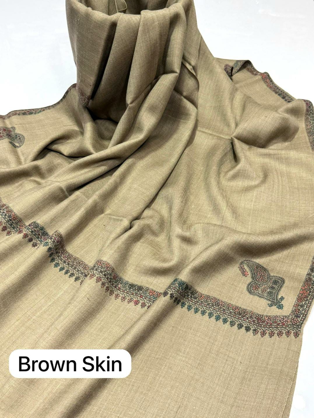 Kashmiri embroidery PASHMINA full shawl.