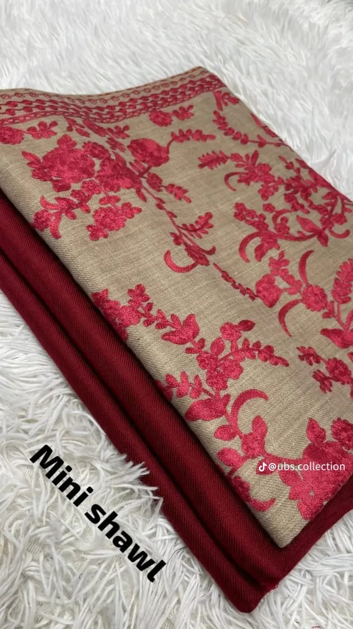 Wool Pashmina 3 pc suit with Shawl 