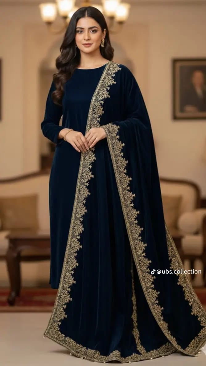 Micro Velvet 3 pc suit with Shawl