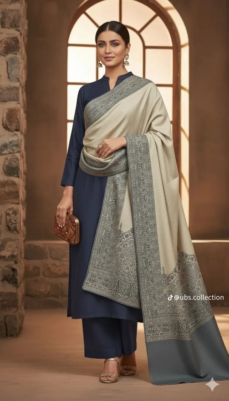 Maroon Embroidered Shawl Suit