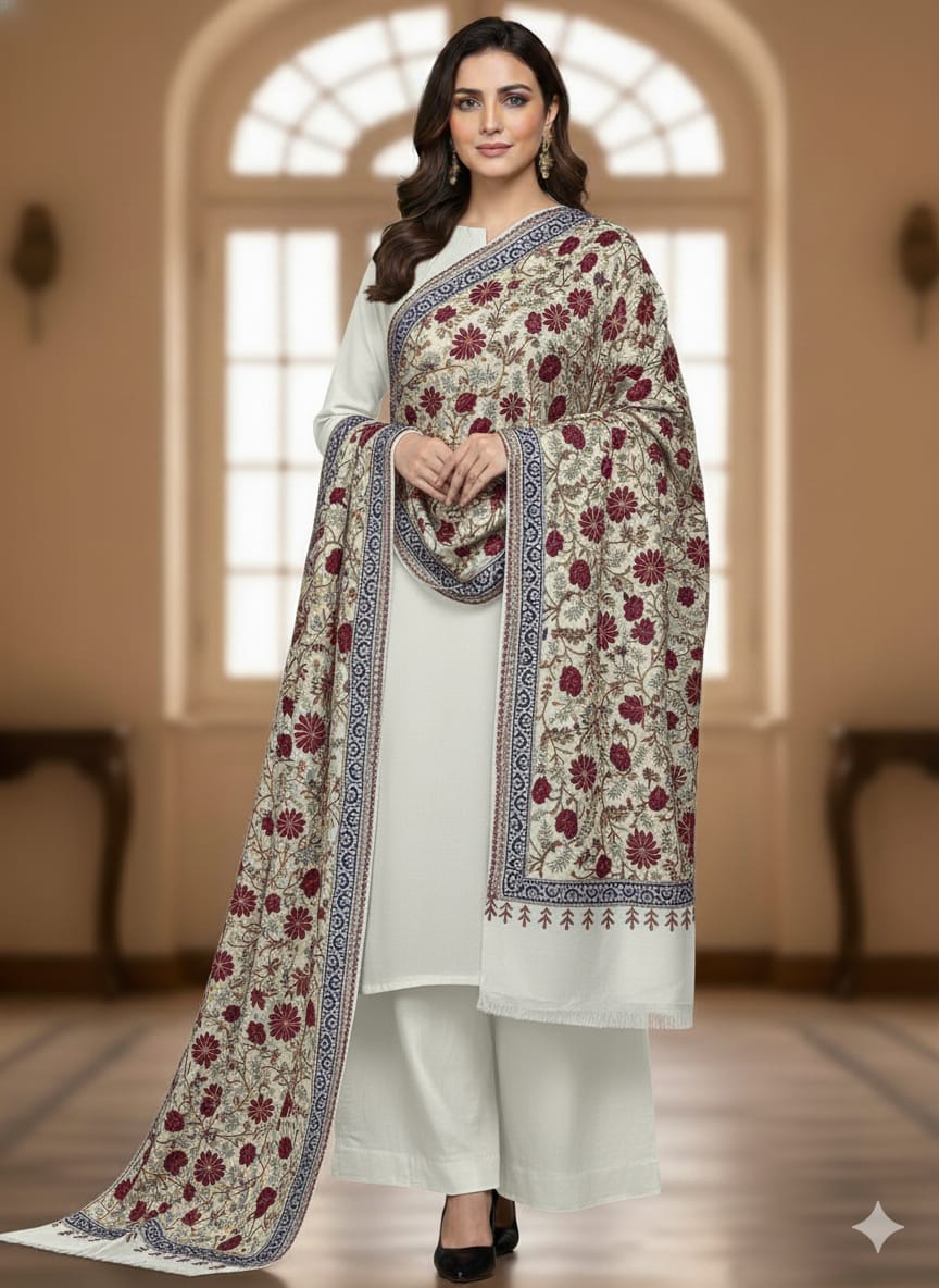 3-Pc Suit with Embroidered Shawl 