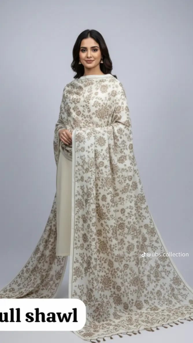 Wool Pashmina 3 pc suit with Shawl 