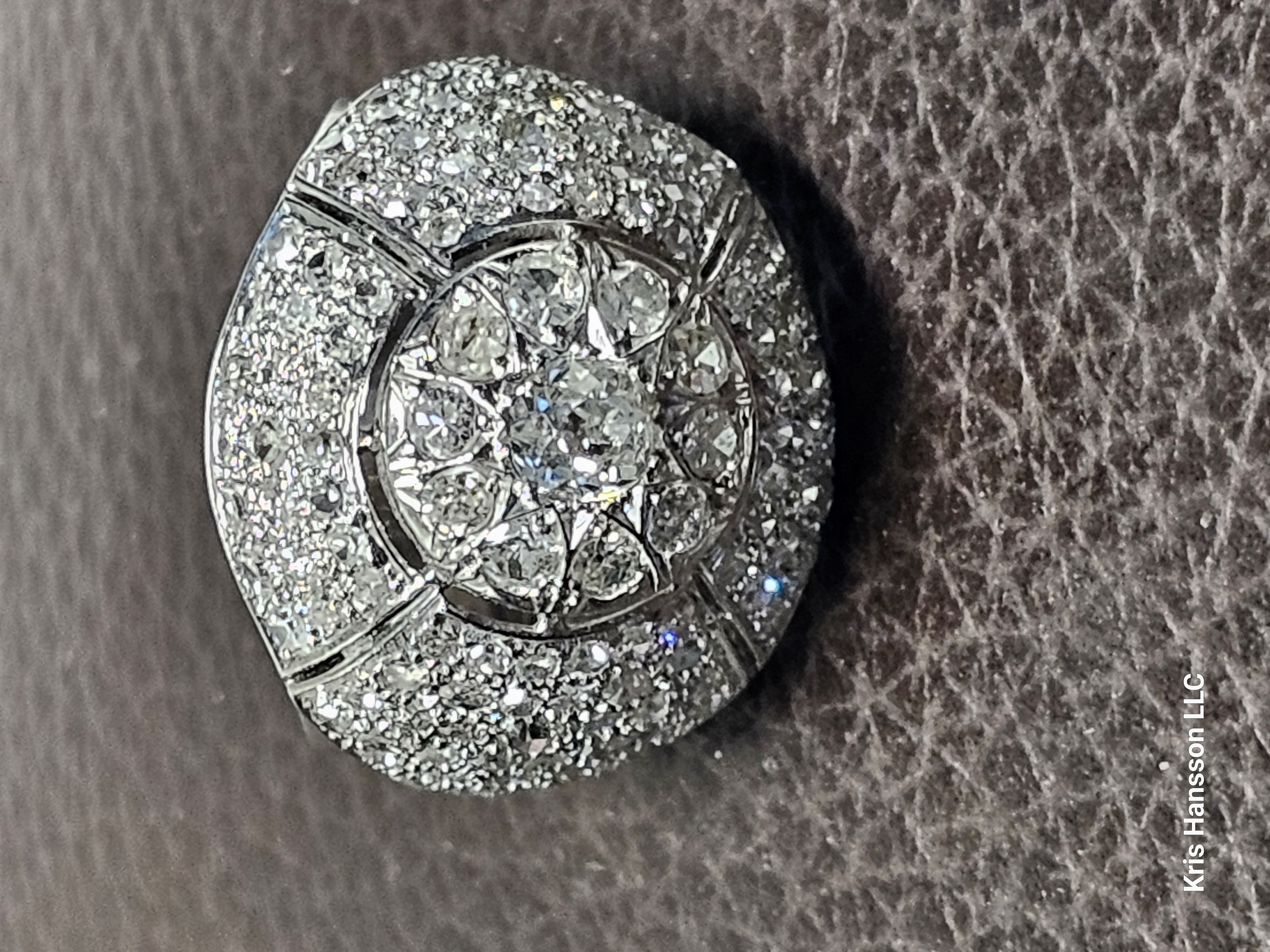 Platinum diamond domed Cocktail ring