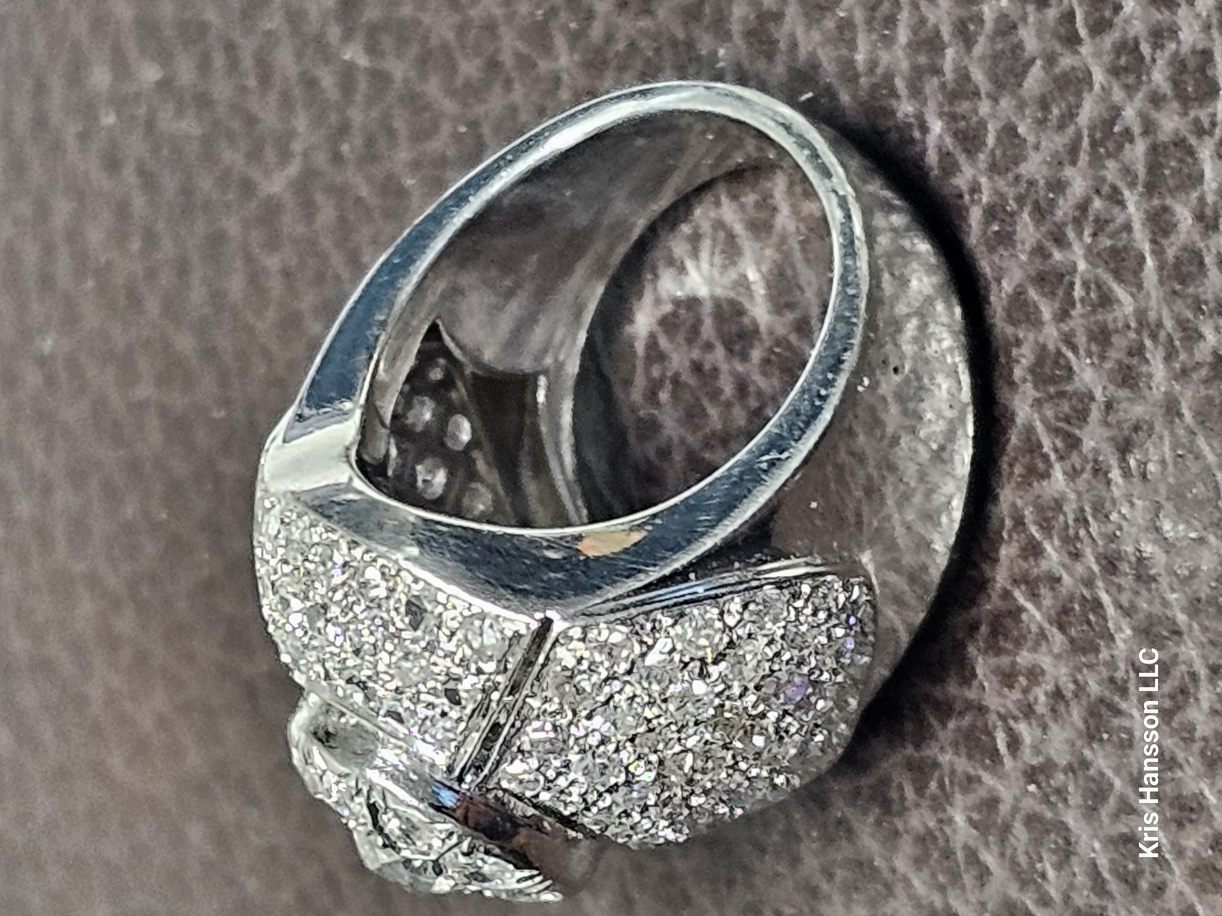 Platinum diamond domed Cocktail ring