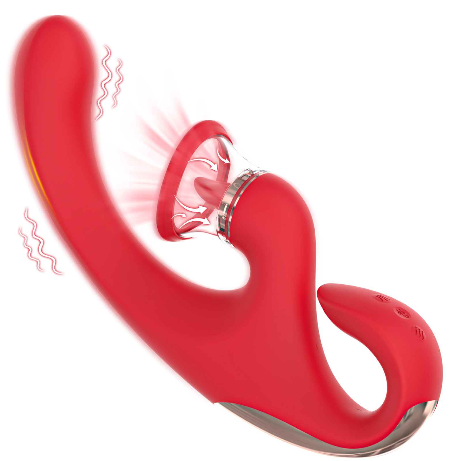 BUYUER Clitoral Sucking & Tongue Licking Vibrator for Women, 9 Licking Modes + G-Spot Vibration, Sonic Air Pulse Suction Stimulator Adult Sex Toys, USB Rechargeable, Waterproof – Milk Tea/Rose Red/Purple