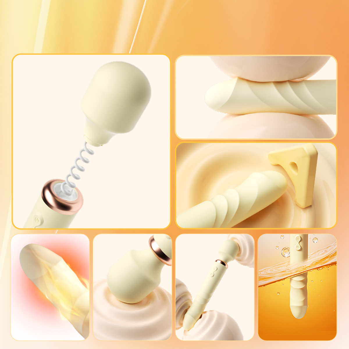 BUYUER Dual-Ended Vibrating Massager for Women – Split Design for G&A Spot Stimulation, 10,000 RPM Strong Vibrations, Heating, Liquid Silicone, Waterproof, USB Rechargeable