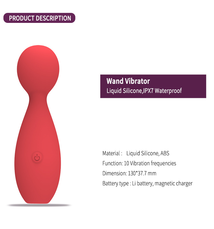 BUYUER Mini AV Wand Vibrator for Women – Liquid Silicone Powerful Clitoral Massager with Strong Deep Vibrations, Ultra-Quiet (≤40dB), Rechargeable, Waterproof, 4 Speeds & 7 Modes – Adult Sex Toy for Solo/Couples (Gradient/Red/Black/Pink)