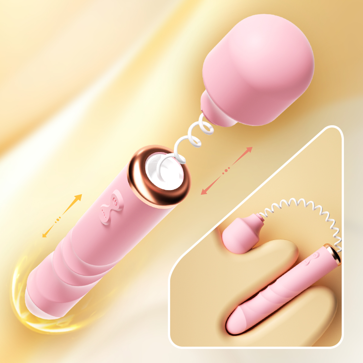 BUYUER Dual-Ended Vibrating Massager for Women – Split Design for G&A Spot Stimulation, 10,000 RPM Strong Vibrations, Heating, Liquid Silicone, Waterproof, USB Rechargeable