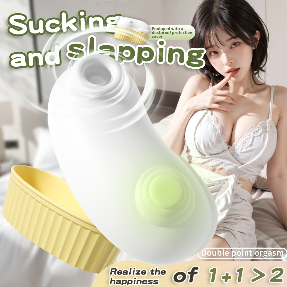 Clitoral Sucking & Tapping Vibrator for Women – 10 Suction + 10 Tapping Modes, Liquid Silicone, Waterproof, USB Rechargeable, Dual Stimulation for Internal & External Orgasm, Quiet & Discreet (Lazy Cat Design)