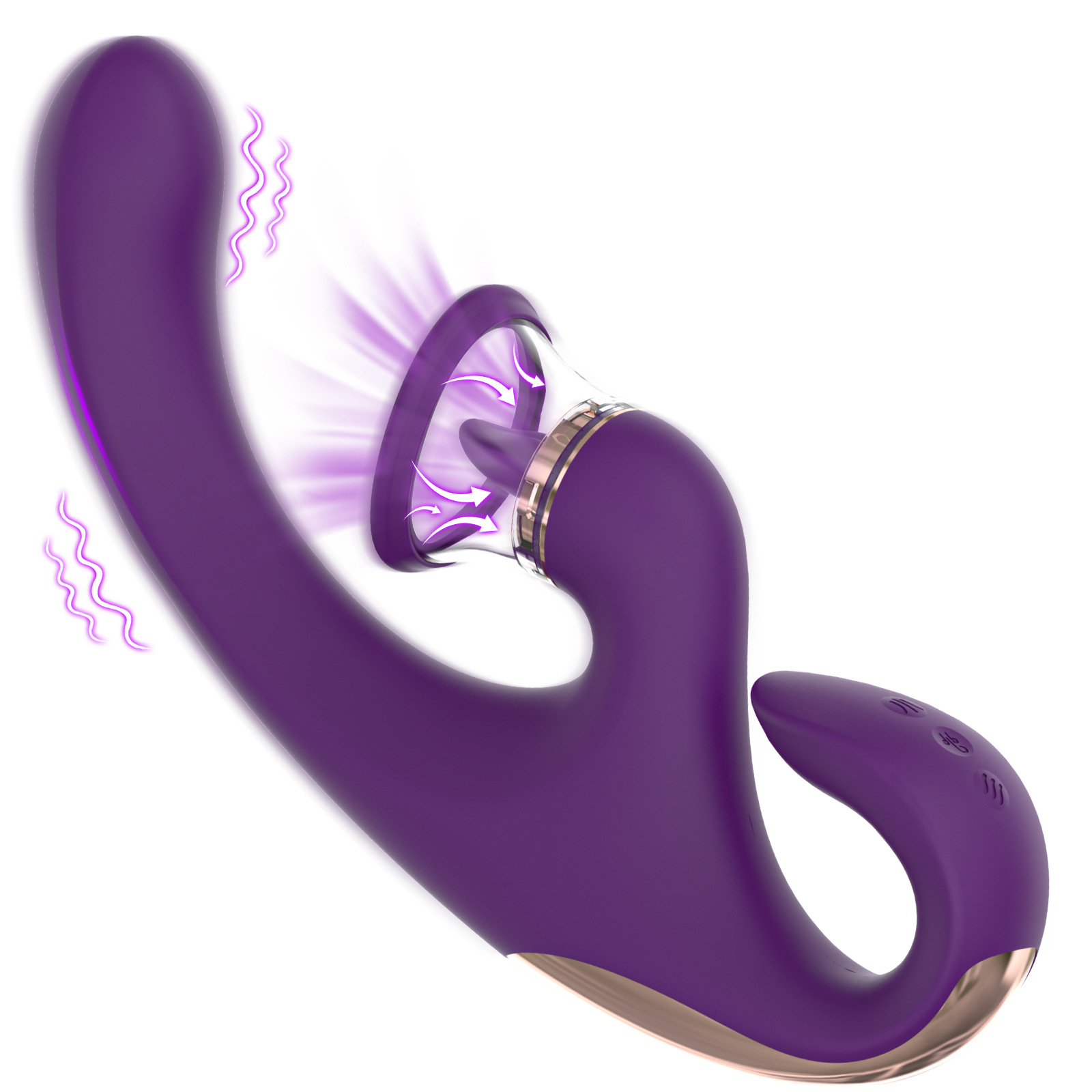 BUYUER Clitoral Sucking & Tongue Licking Vibrator for Women, 9 Licking Modes + G-Spot Vibration, Sonic Air Pulse Suction Stimulator Adult Sex Toys, USB Rechargeable, Waterproof – Milk Tea/Rose Red/Purple