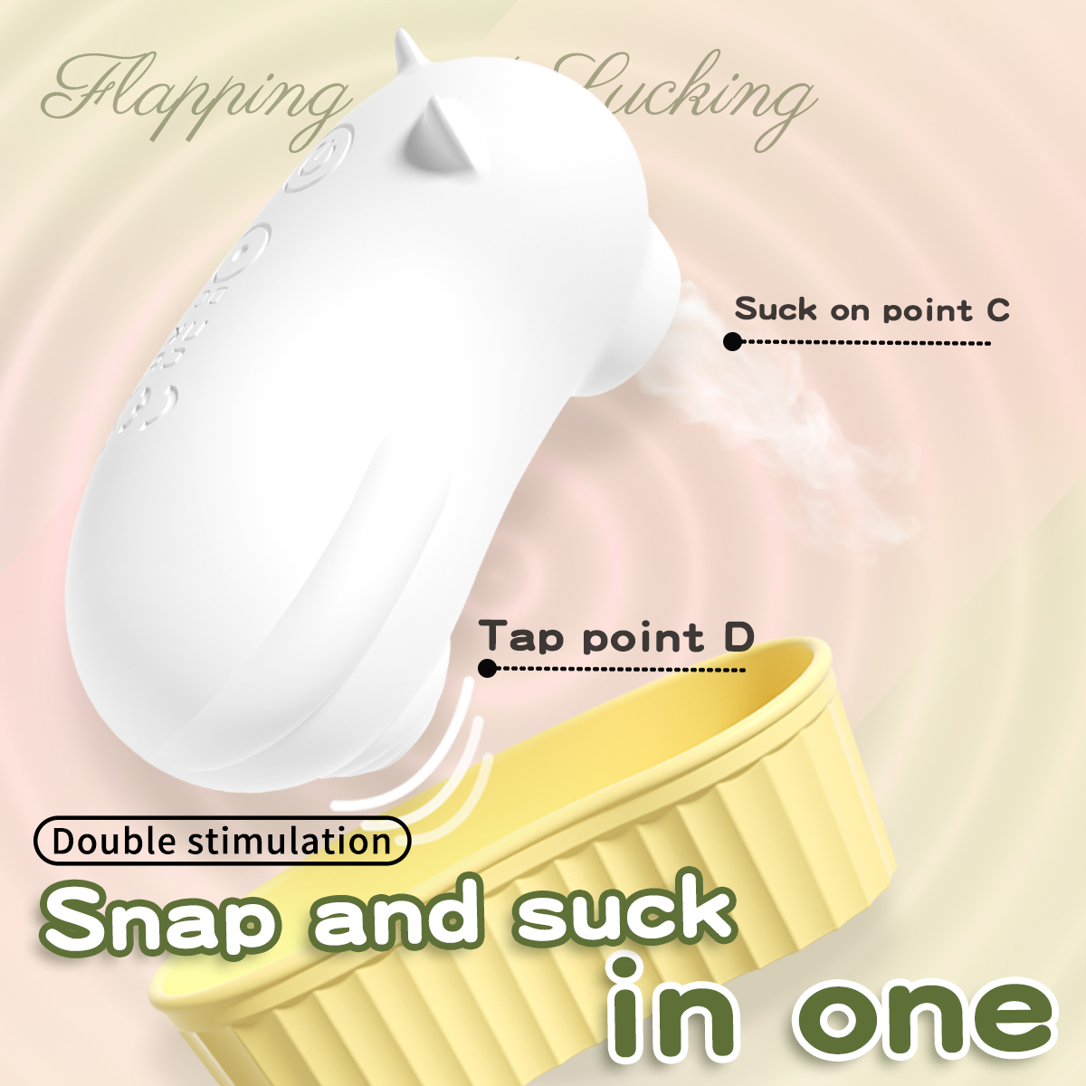 Clitoral Sucking & Tapping Vibrator for Women – 10 Suction + 10 Tapping Modes, Liquid Silicone, Waterproof, USB Rechargeable, Dual Stimulation for Internal & External Orgasm, Quiet & Discreet (Lazy Cat Design)