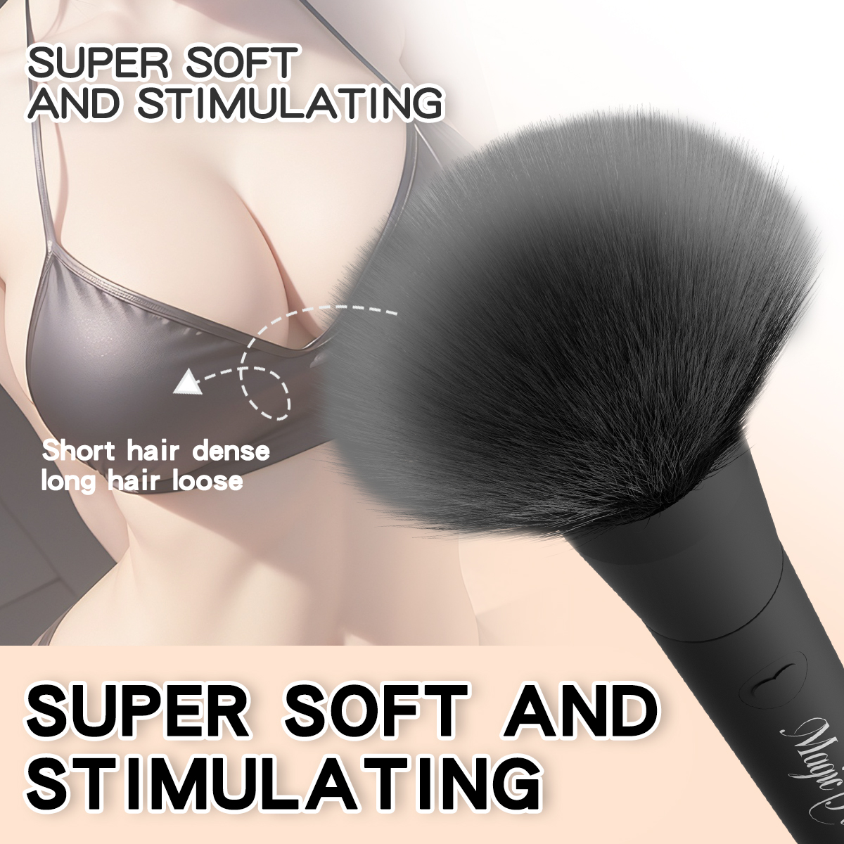 Magic Pen – Vibrating Massager with Soft Brush Head | 10 Speeds, USB Rechargeable, Discreet & Portable (Cream White / Rose Red / Black)