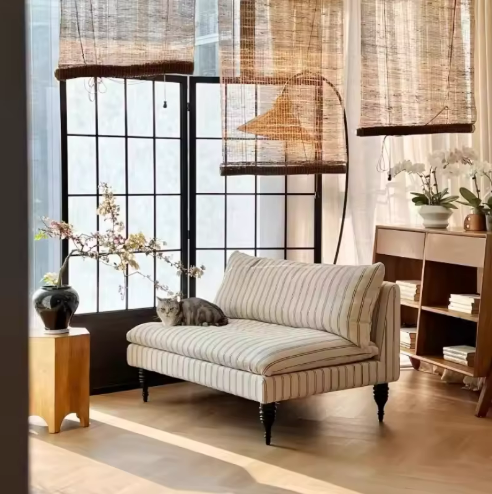 Elegant Striped Chaise Lounge