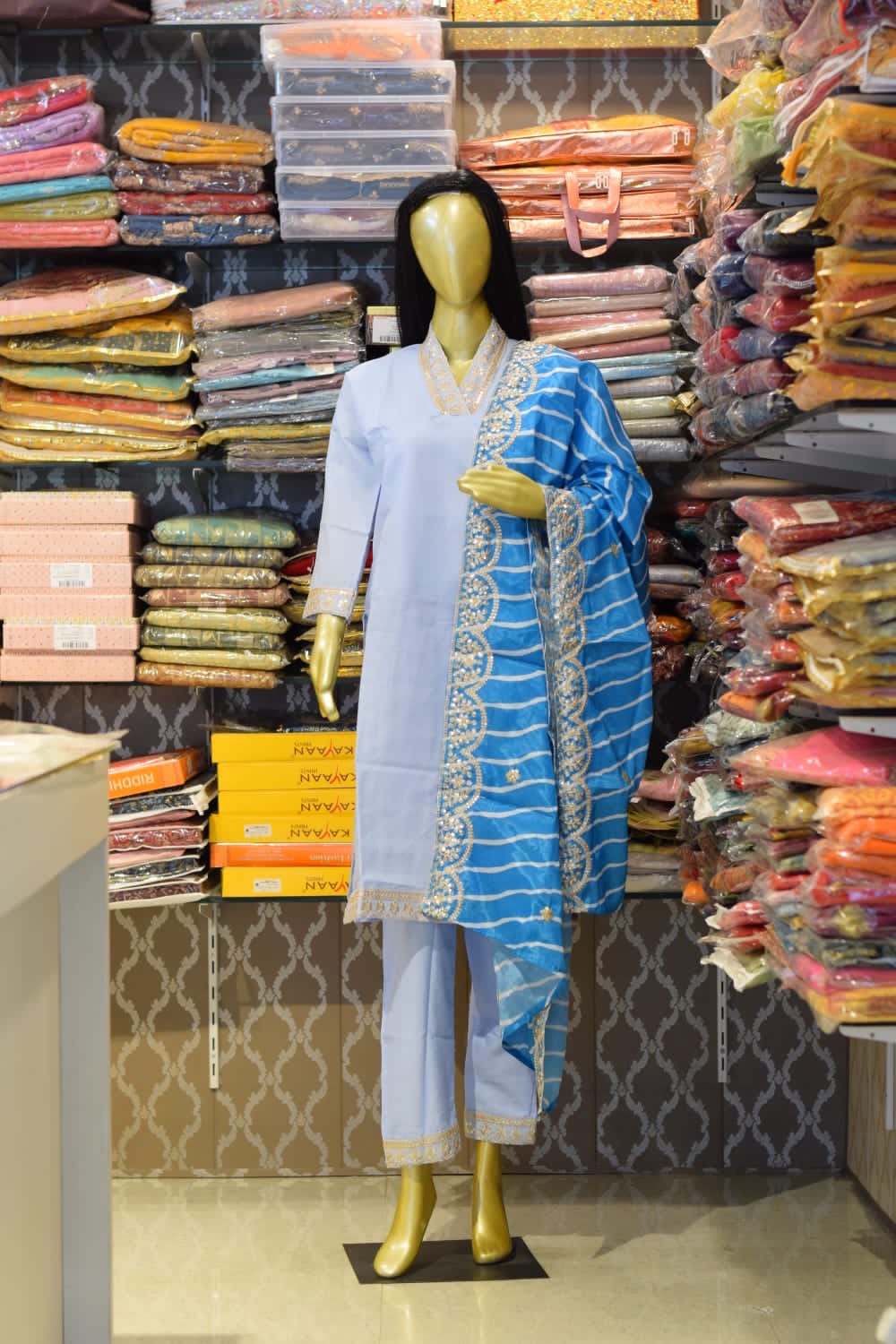 Embroidered Blue Salwar Kameez