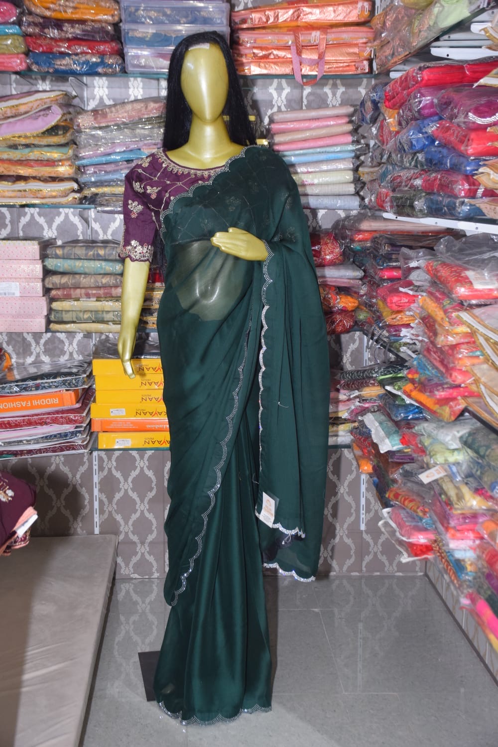 Elegant Green Saree