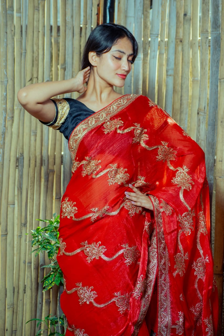 Elegant Red Saree