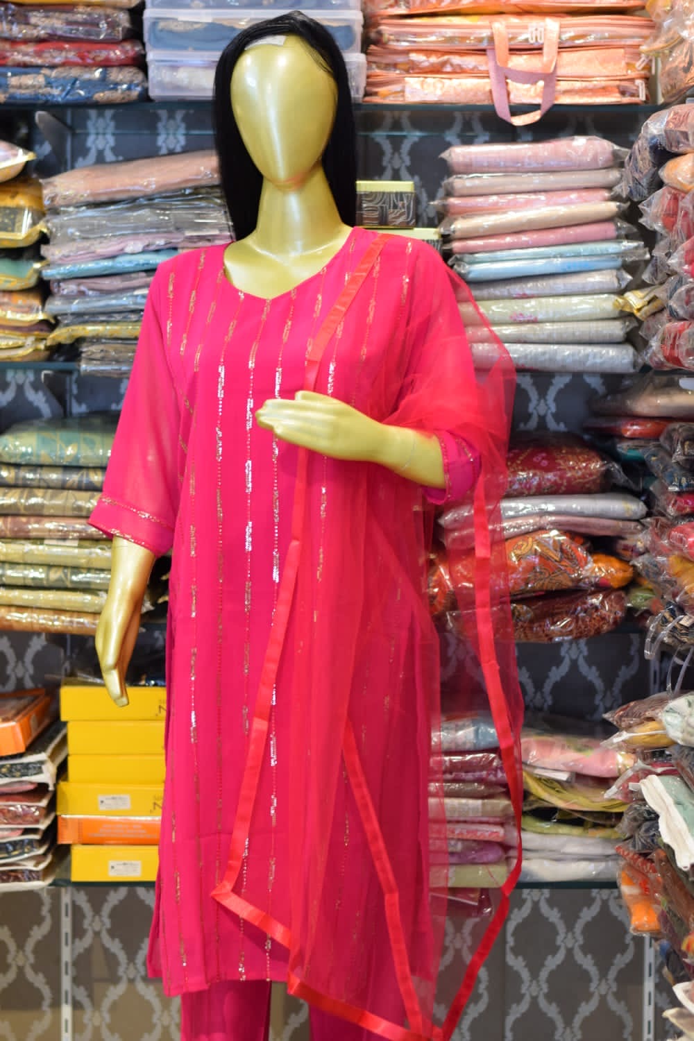 Pink Designer Kurti Set