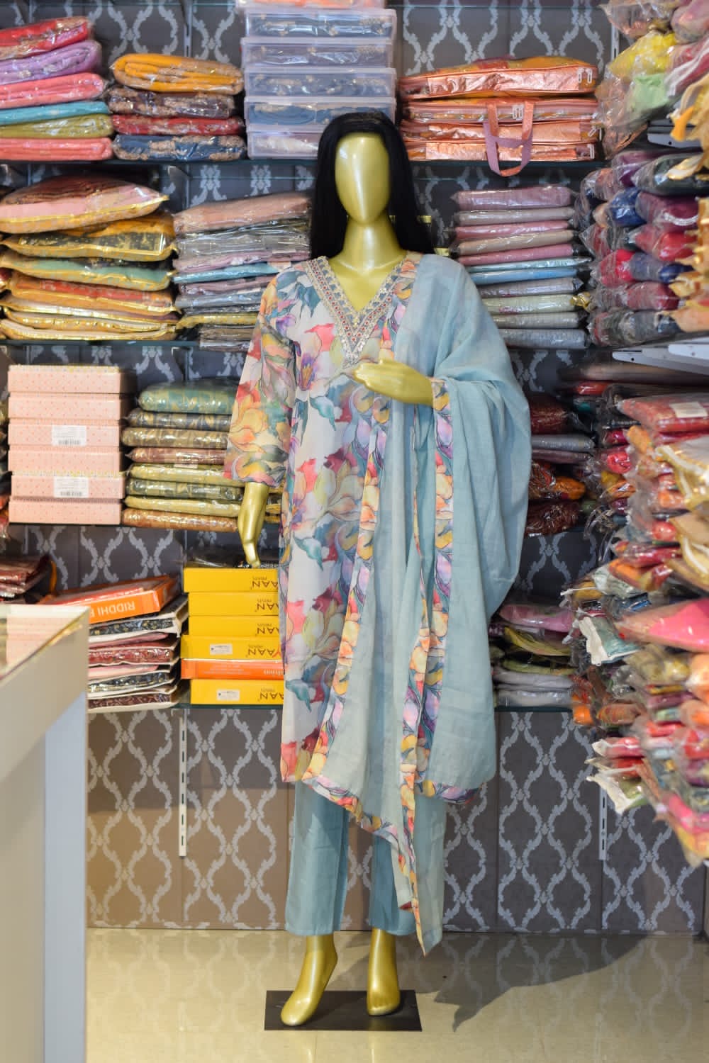 Traditional Dress with Floral Accents
