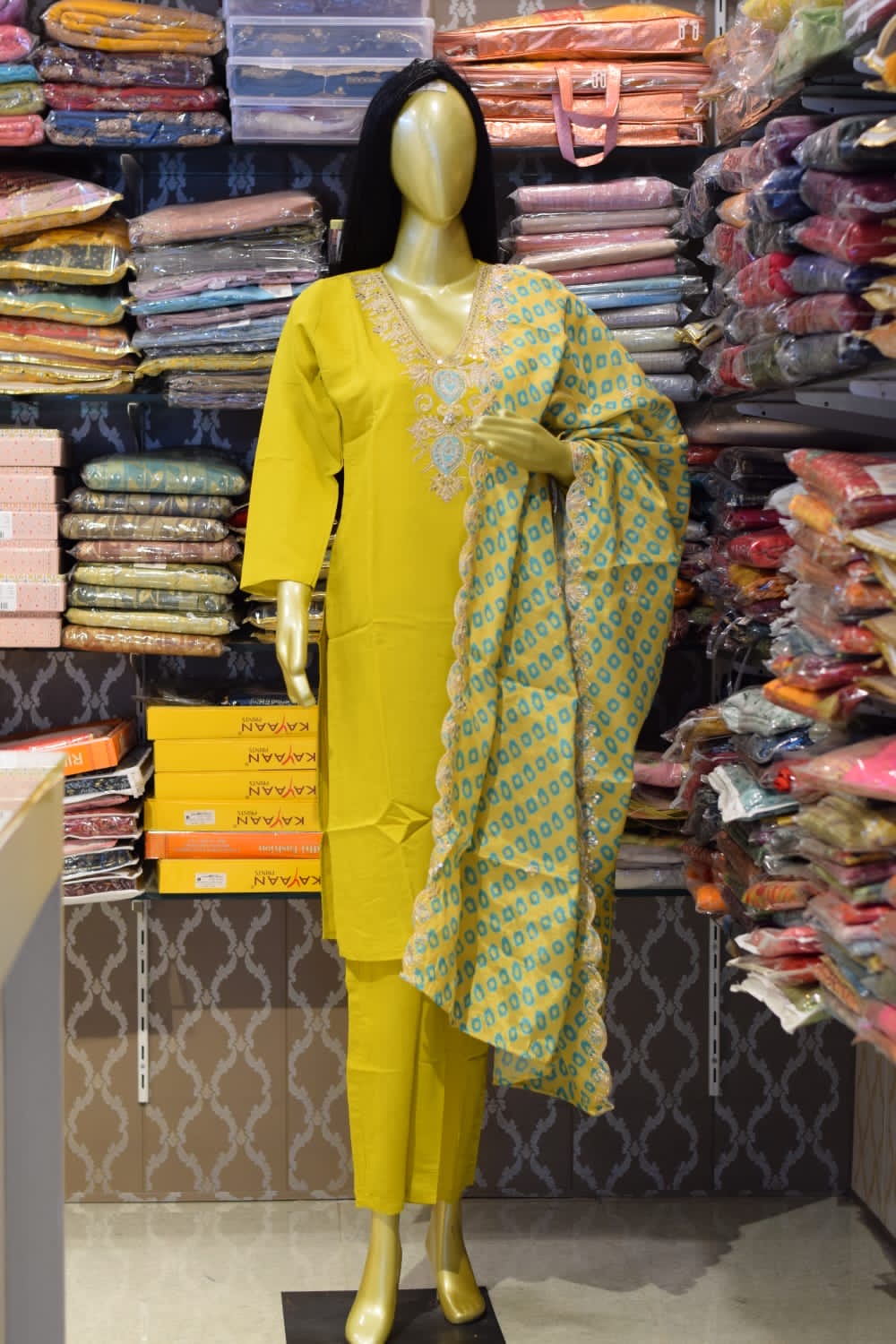 Yellow Embroidered Salwar Suit