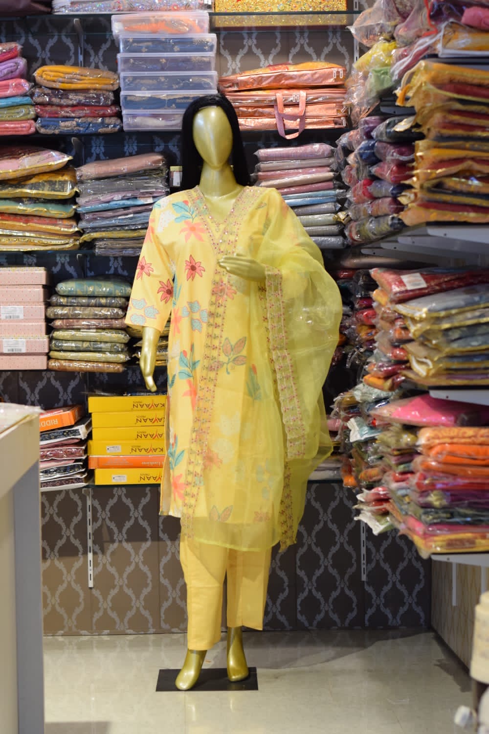Yellow Floral Kurta Set