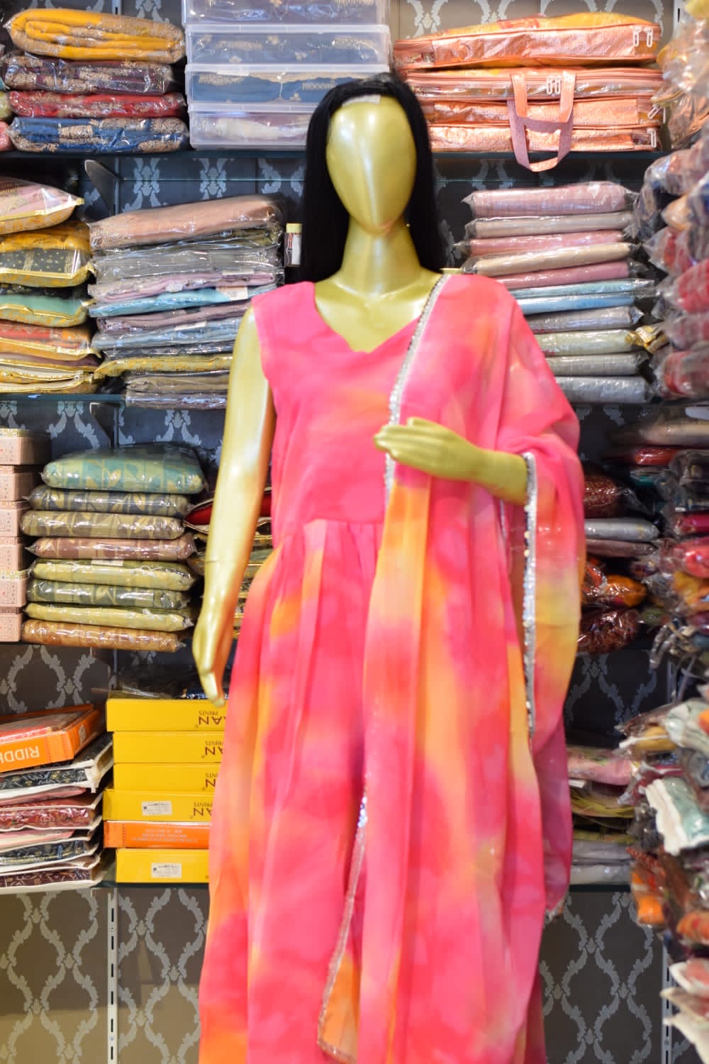 Pink and Yellow Salwar Kameez
