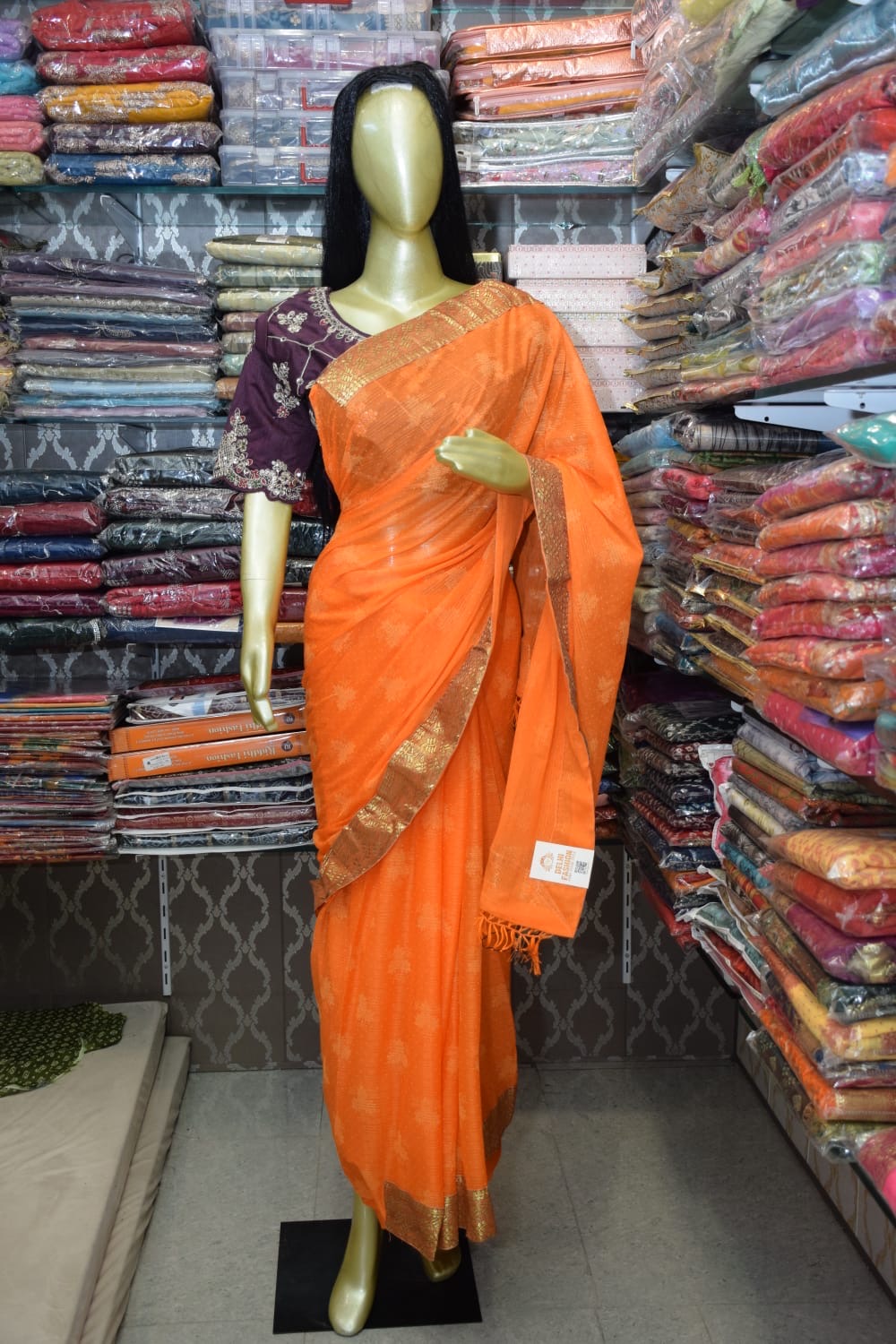 Orange Silk Saree