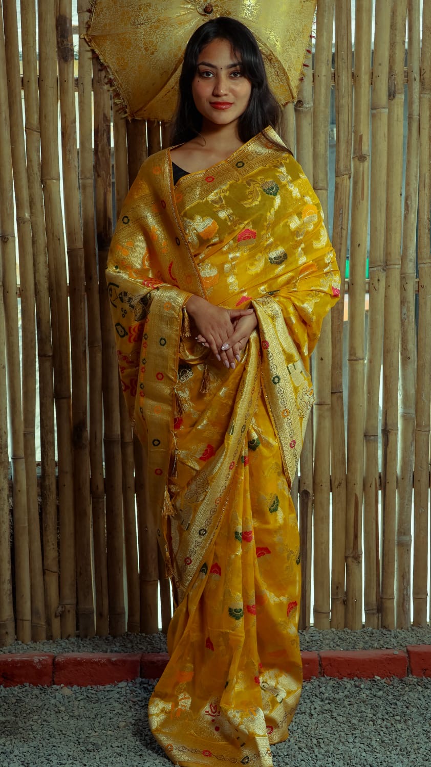 Yellow Silk Saree