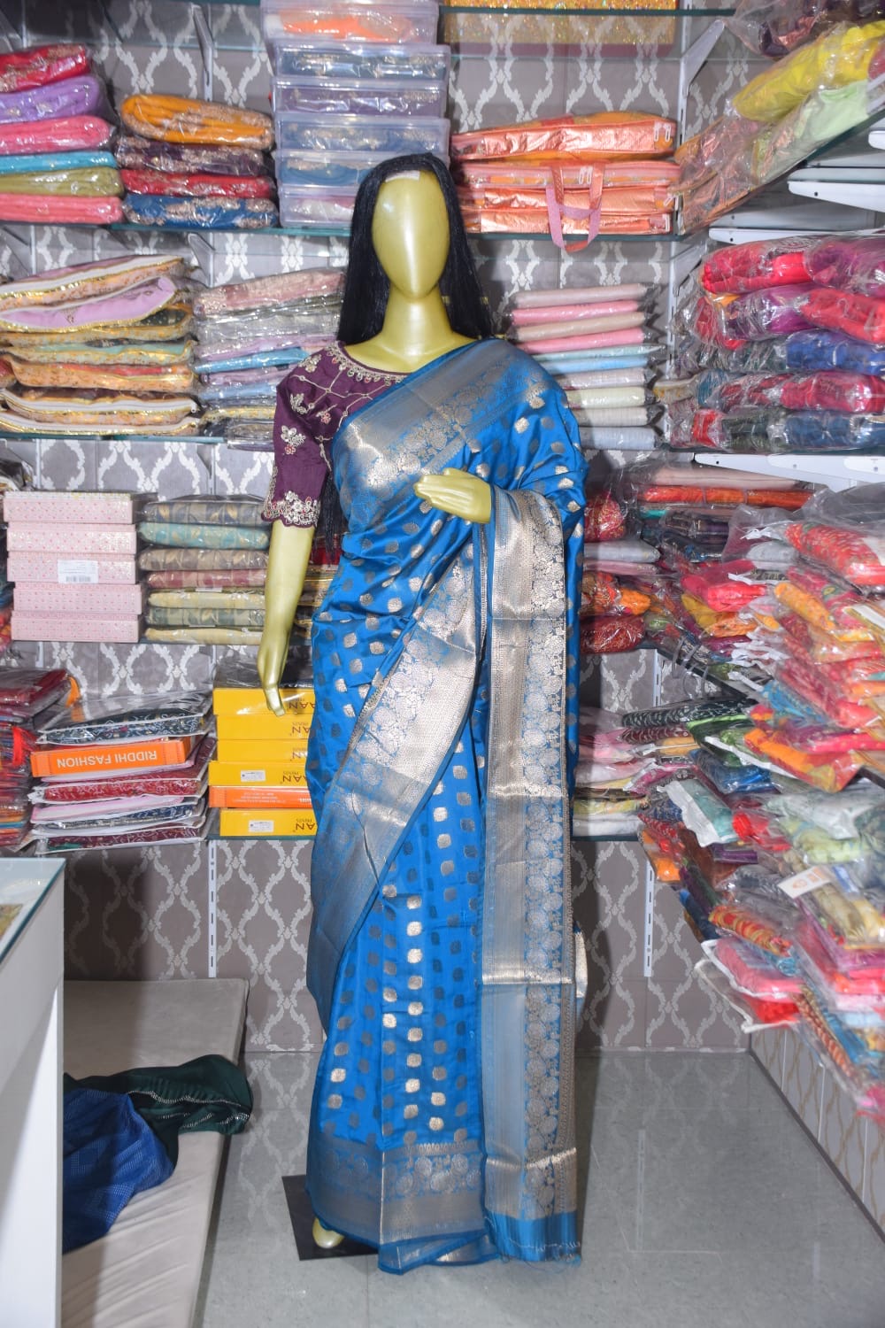 Elegant Blue Silk Saree