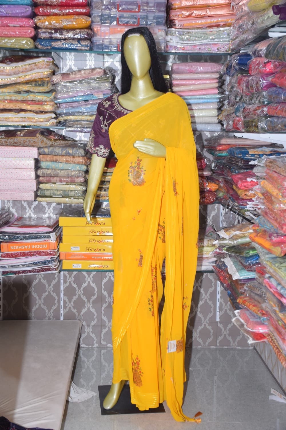 Yellow Saree with Blouse