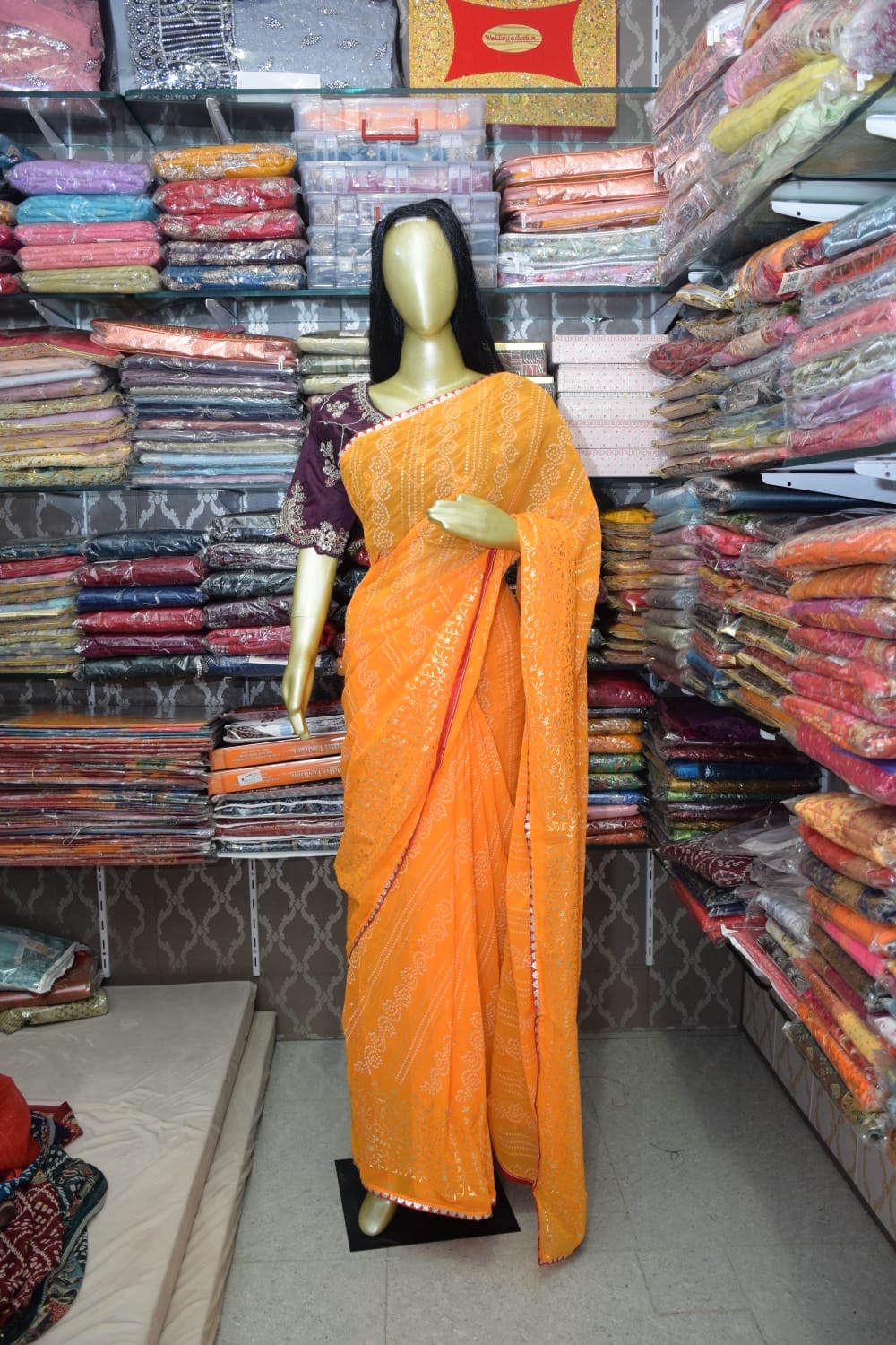Exquisite Orange Sari