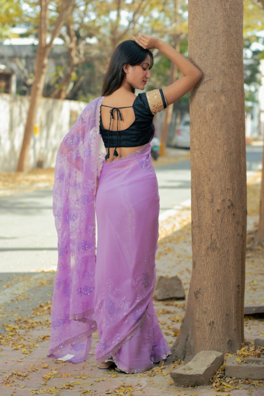 Lavender Saree