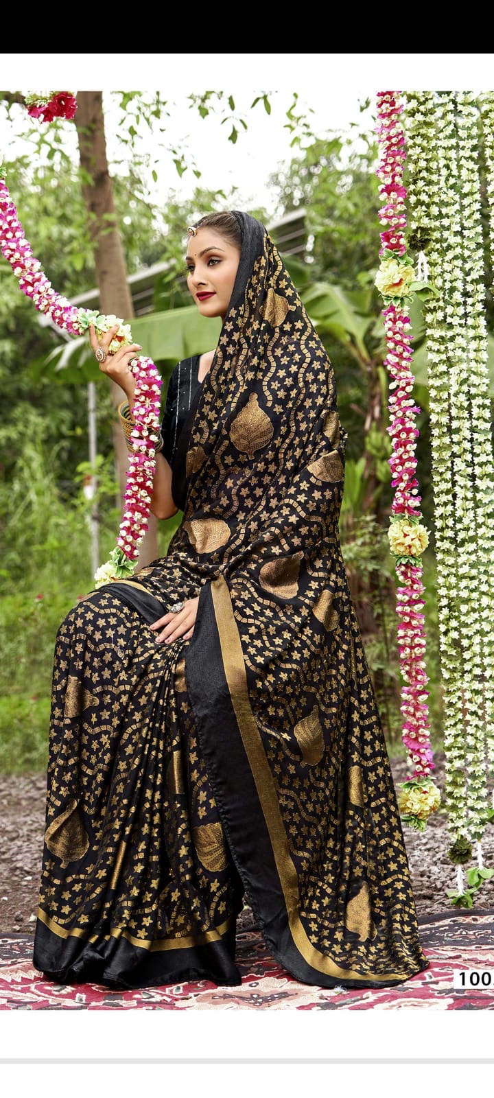 Black and Gold Designer Saree