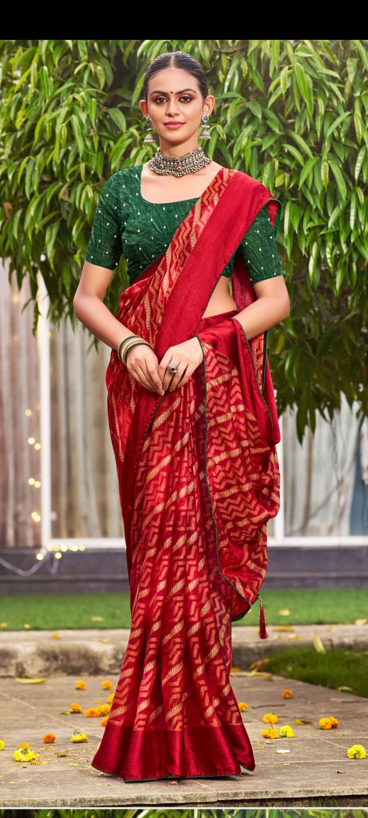 Elegant Red Silk Saree