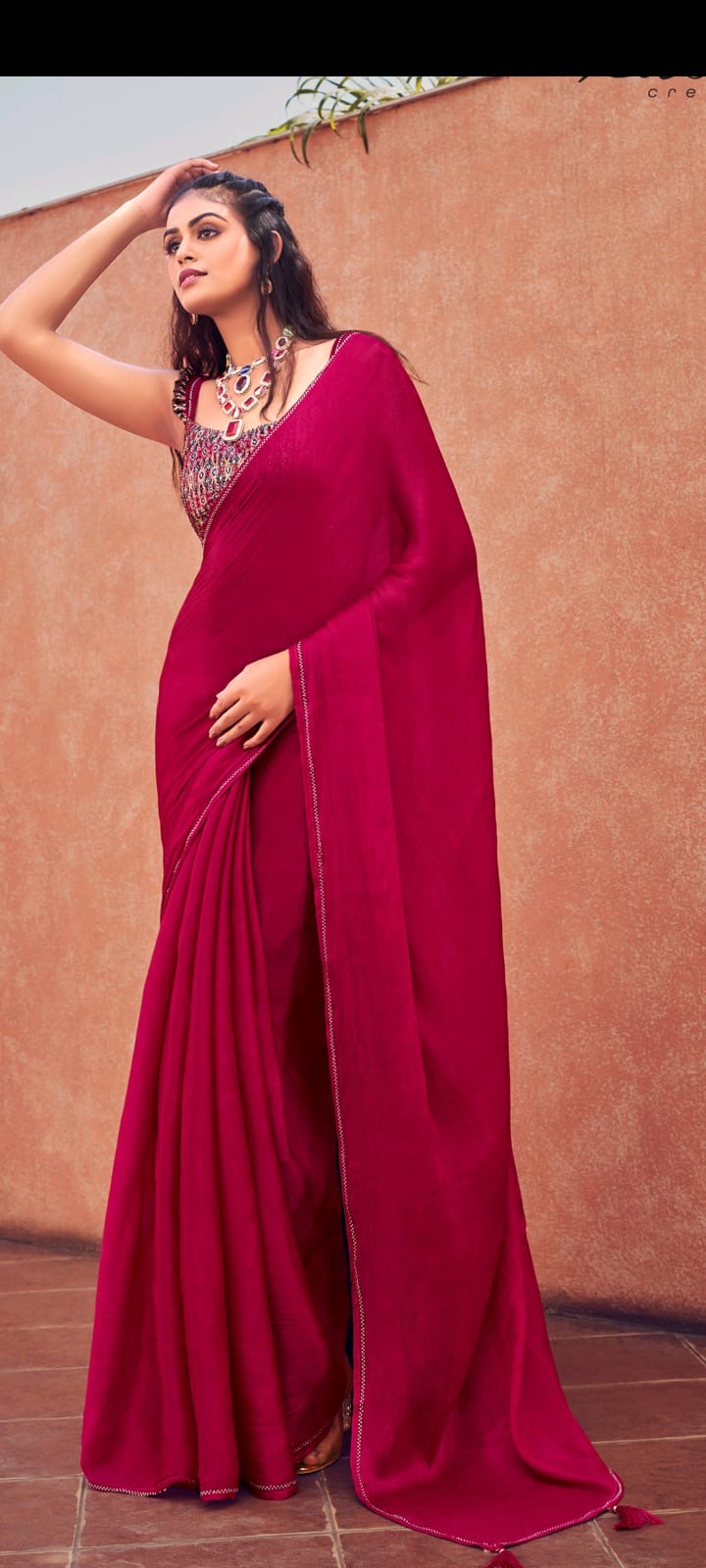 Fancy Maroon Saree