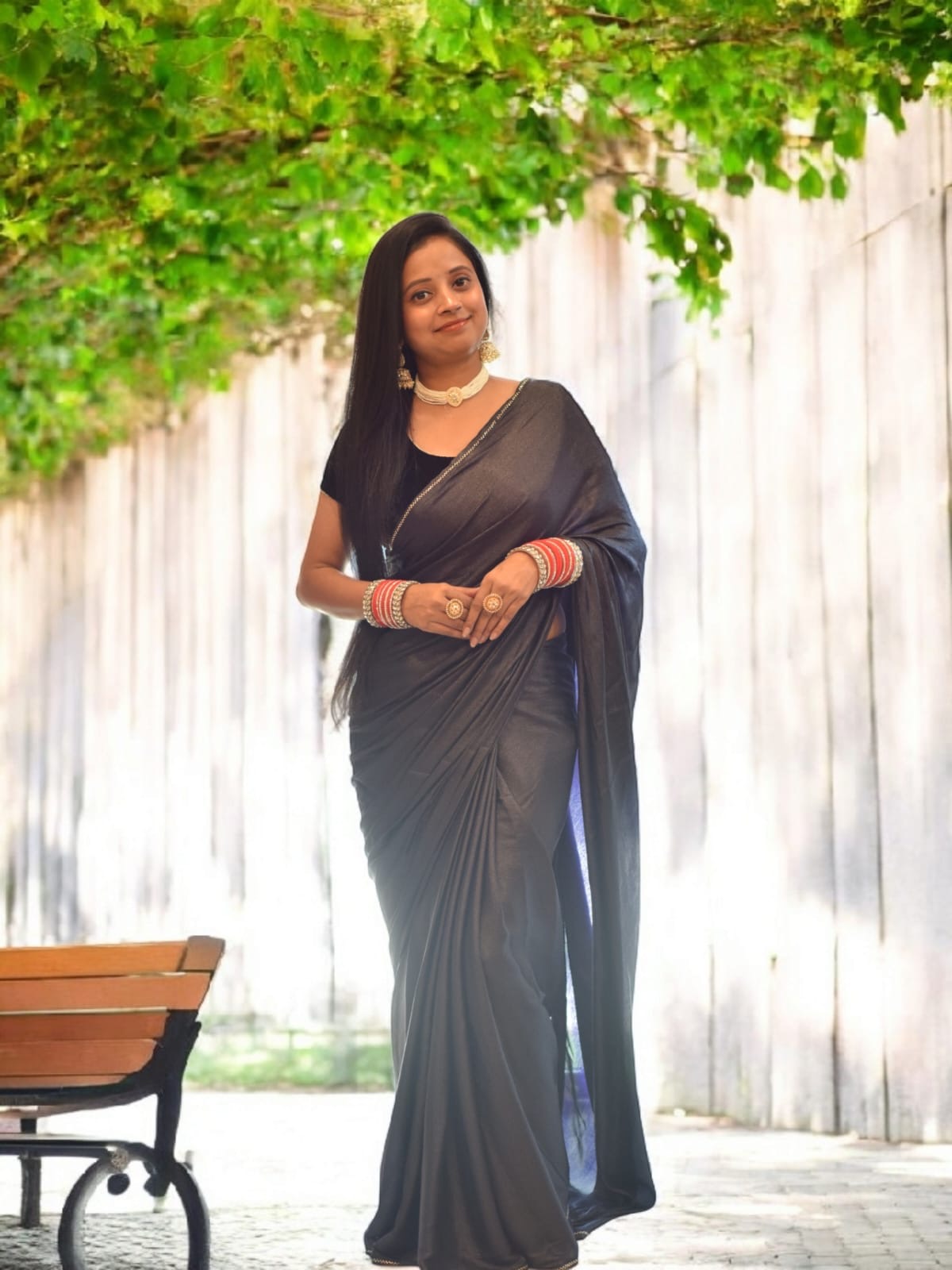 Fancy Black Saree