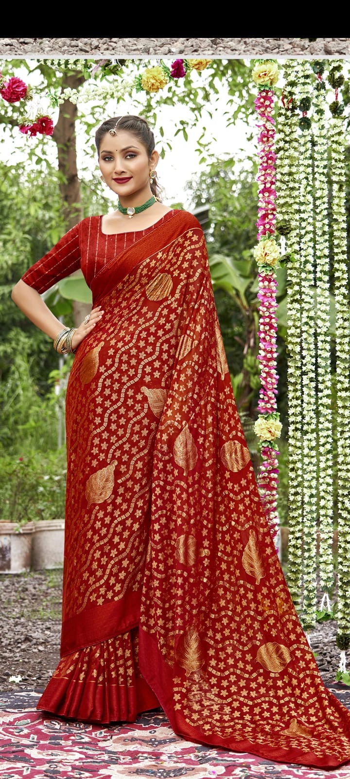 Elegant Red Silk Saree