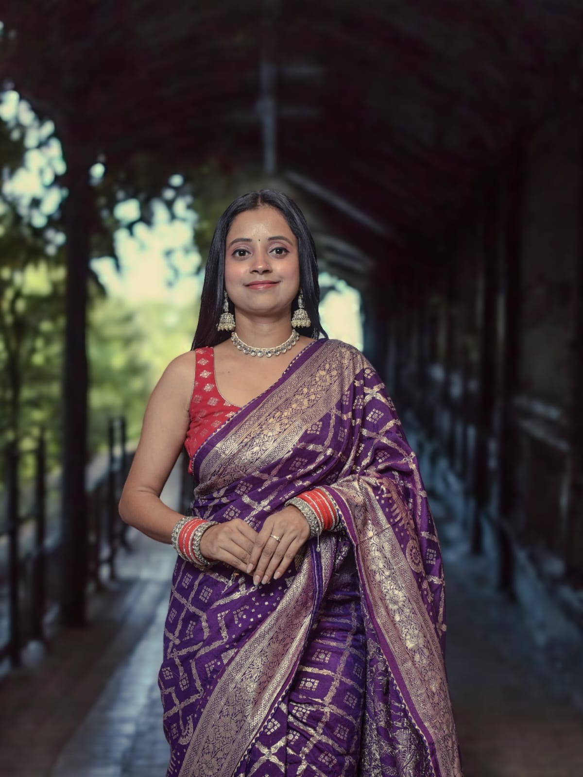 Traditional Purple Silk Saree