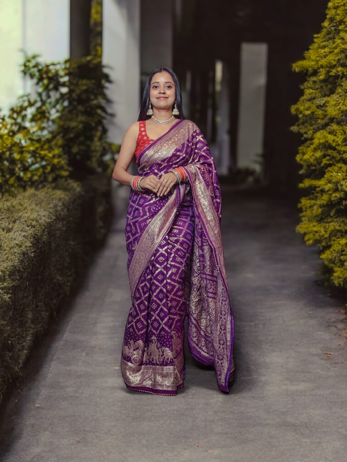 Traditional Purple Silk Saree