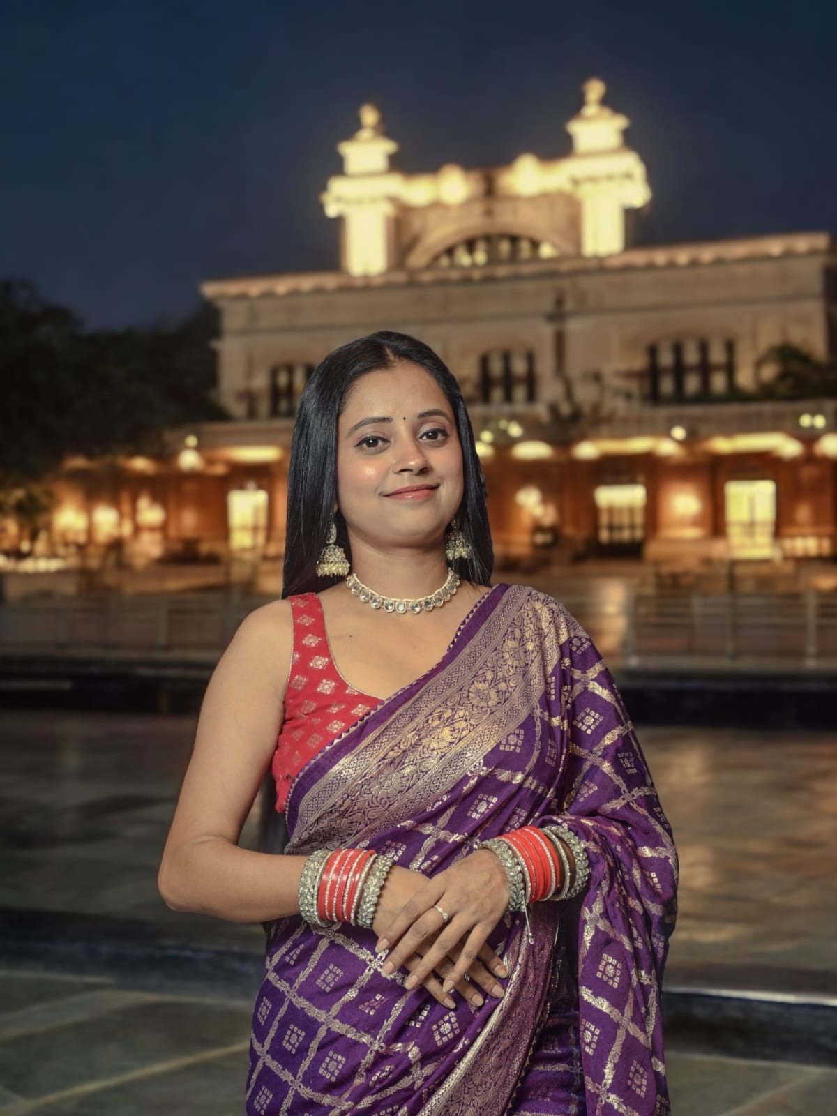 Traditional Purple Silk Saree