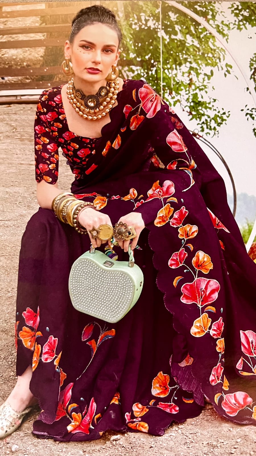 Elegant Floral Saree