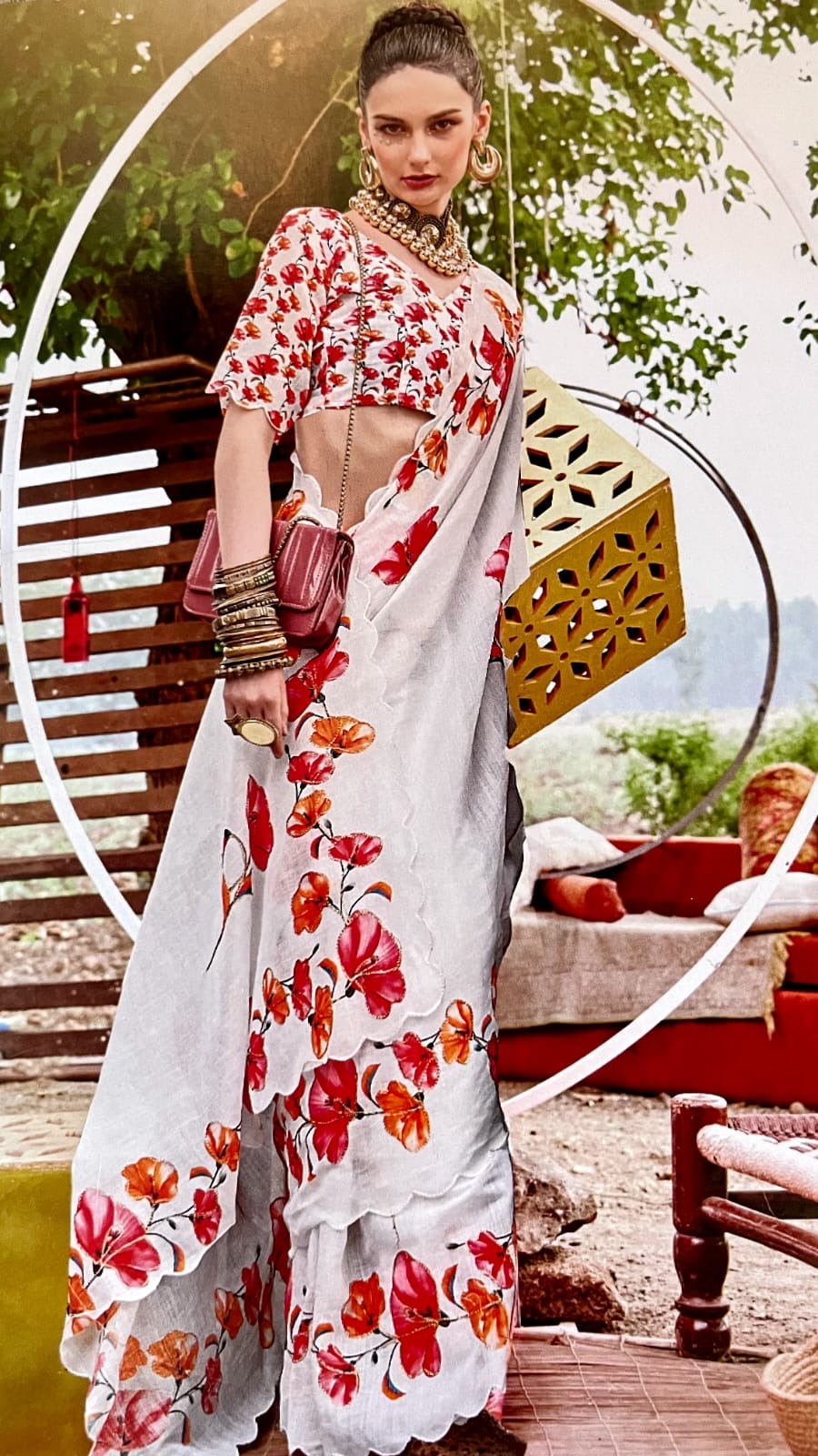 Elegant Floral Saree