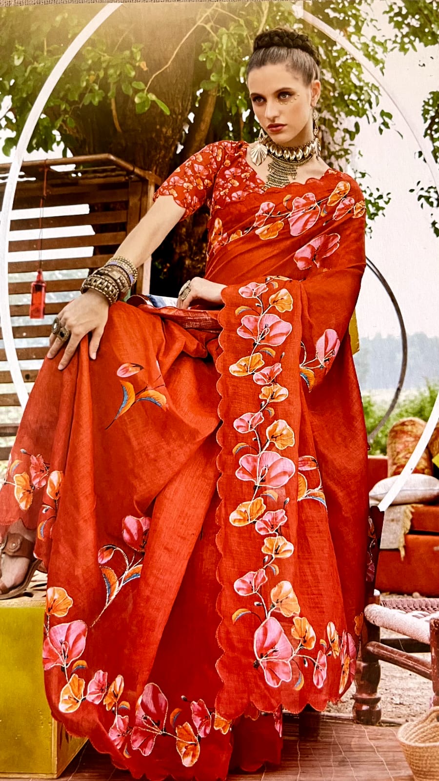 Elegant Floral Saree