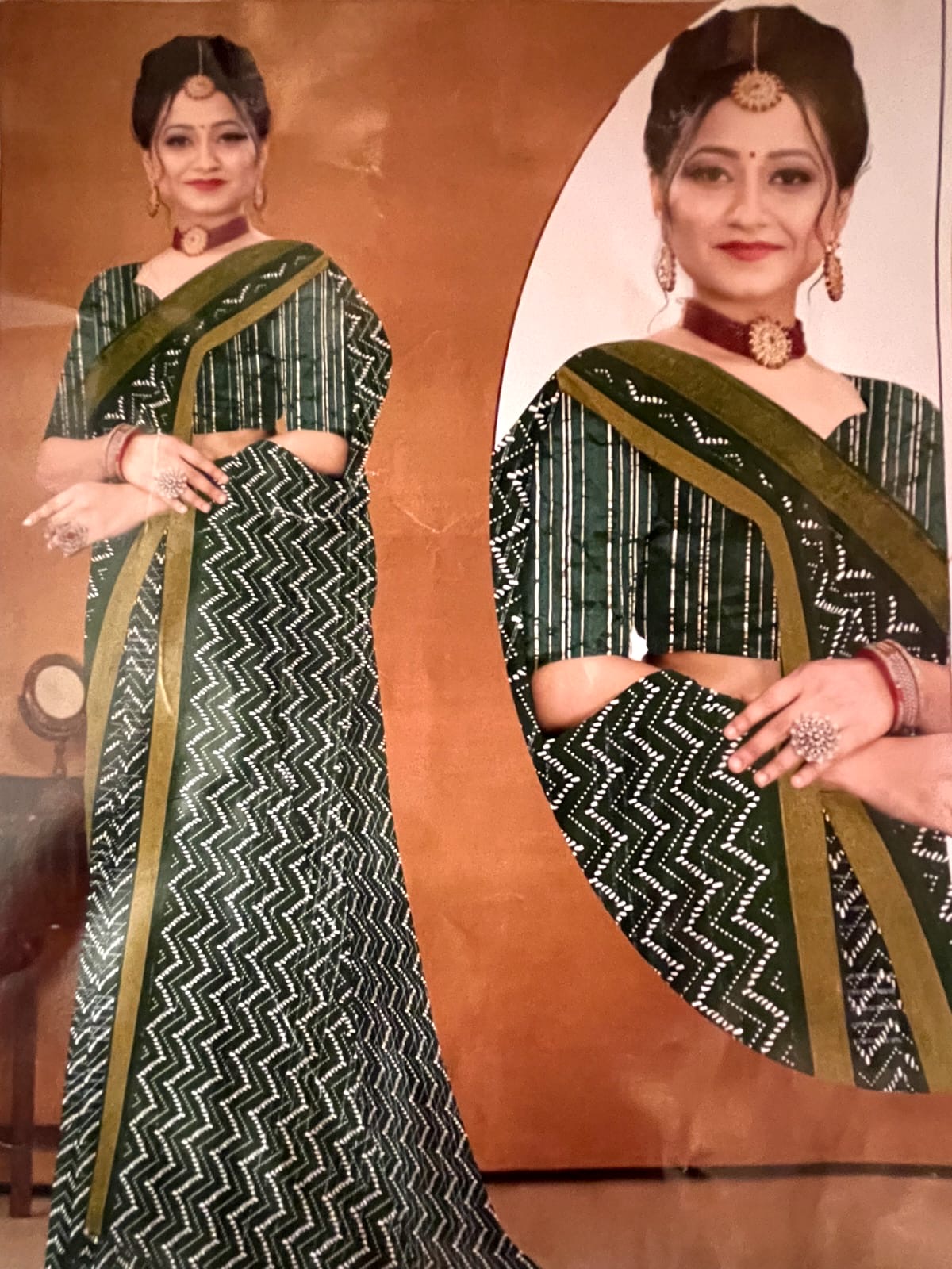 Blue Zigzag Pattern Saree