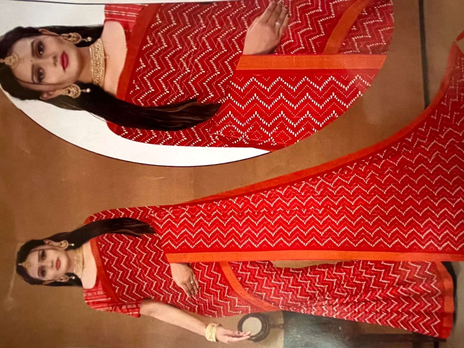 Blue Zigzag Pattern Saree