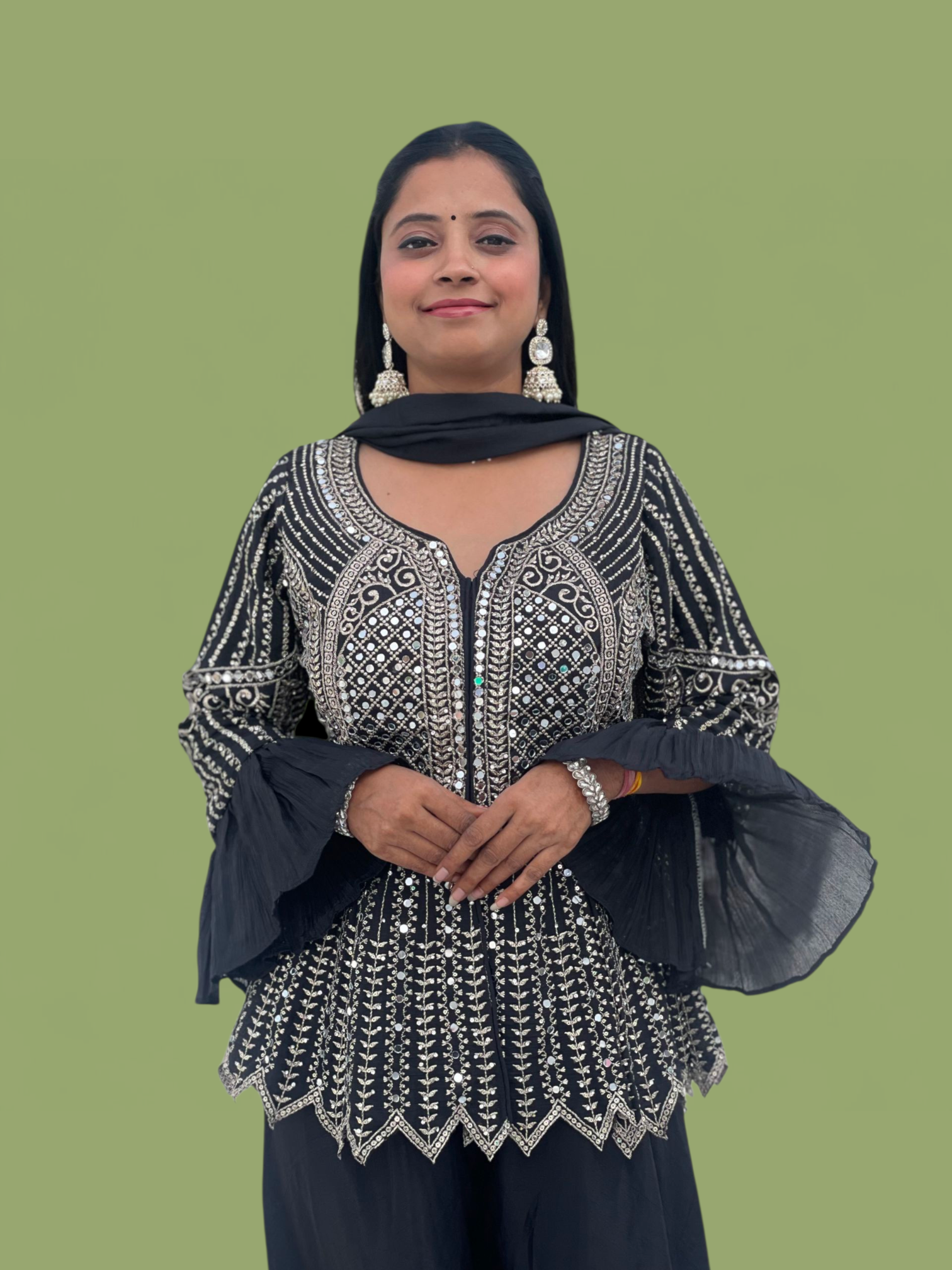 Embroidered Black Traditional Dress