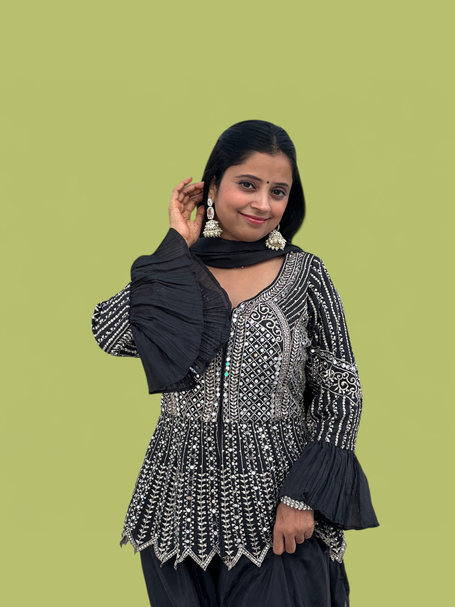 Embroidered Black Traditional Dress