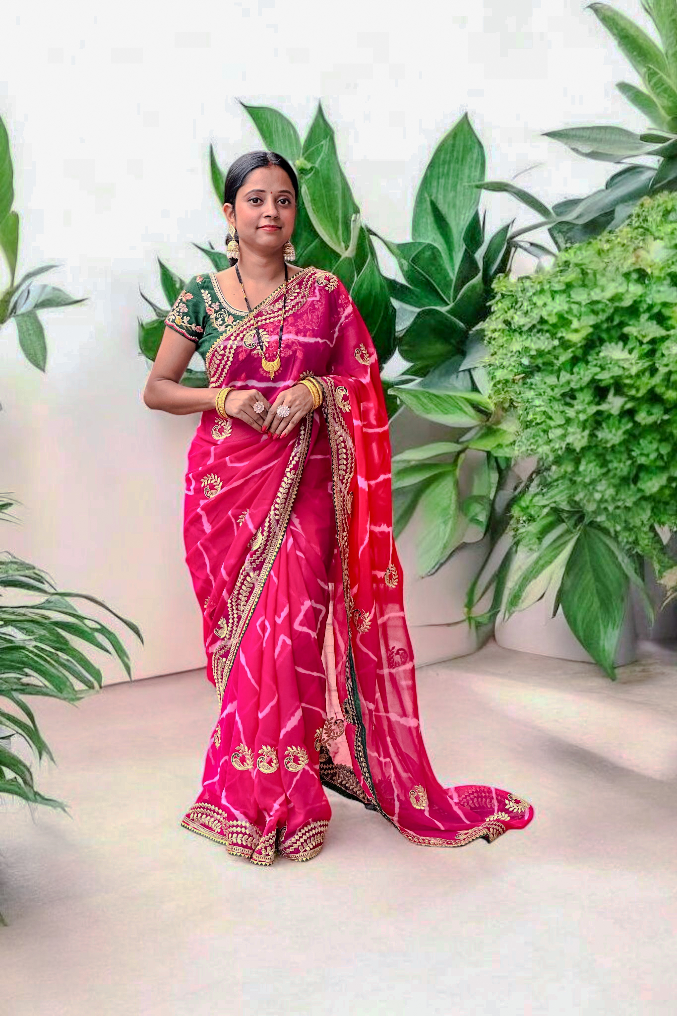 Traditional Pink Saree