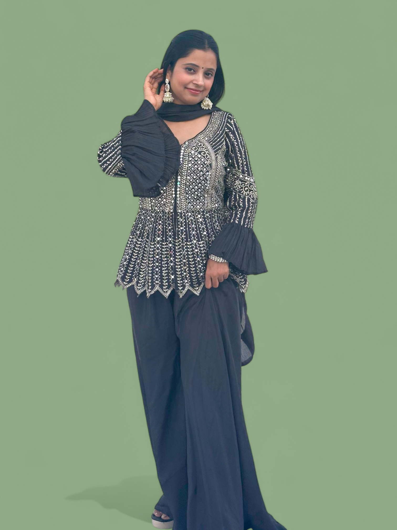 Embroidered Black Traditional Dress