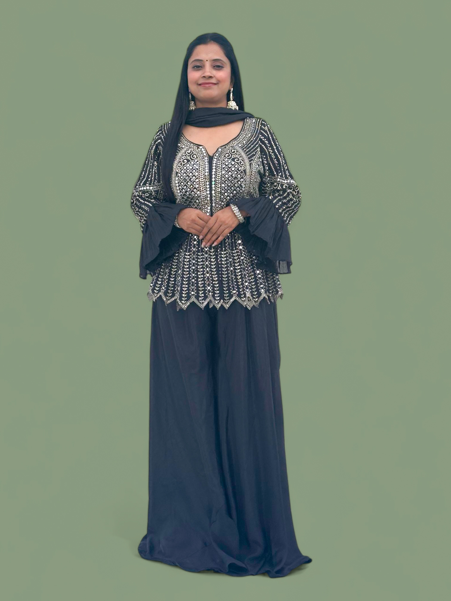 Embroidered Black Traditional Dress